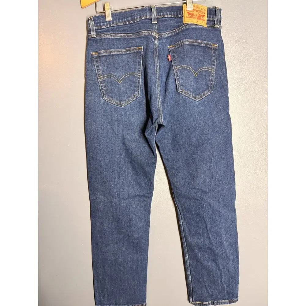 Levis 505 Jeans Mens 34x30 Blue Straight Dark Wash Denim Mid Rise Workwear